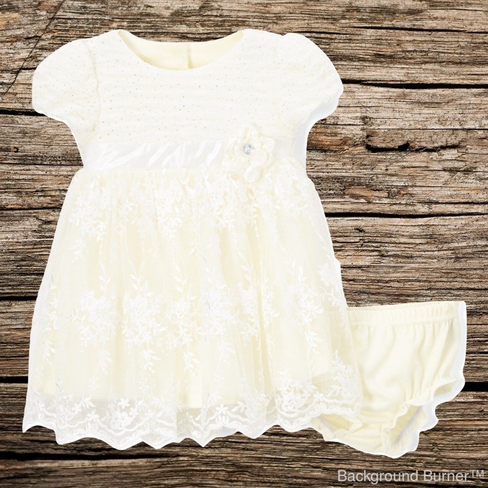 NWT Nannette Yellow Baby Girls Lace Dress